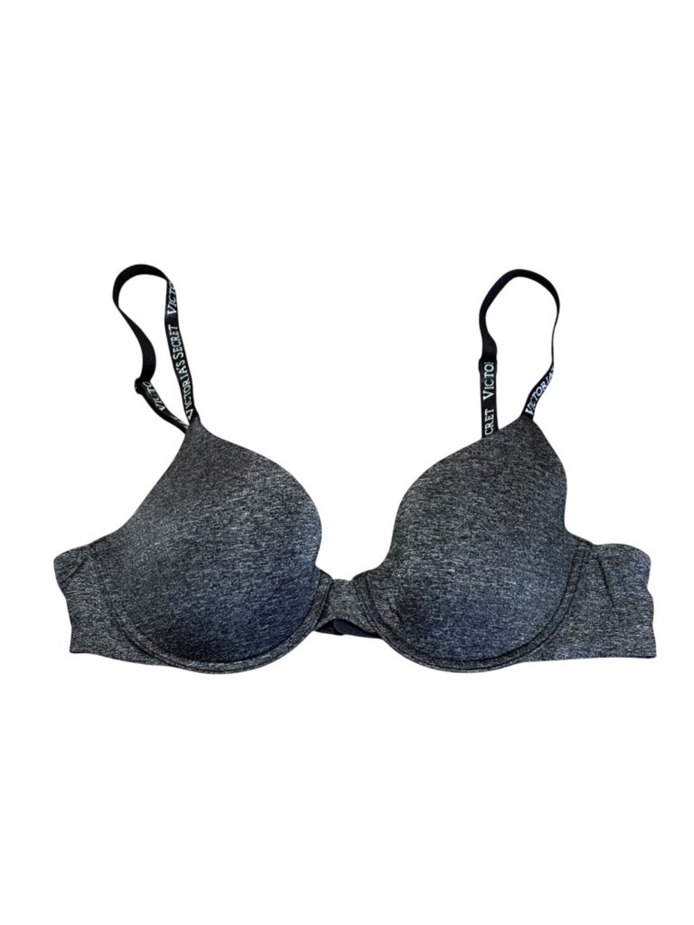 Victorias Secret Gray Lightly Lined Underwire Bra Size 34B Adjustable Logo Strap